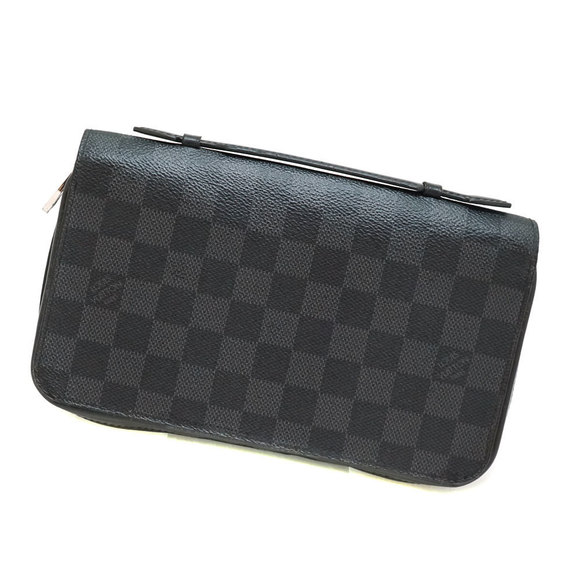 Louis Vuitton Long Damier Wallet Graphite Zippy Cell Handle Black Phone - Picture 1 of 10